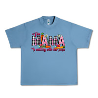 Pebble Blue This Mama Is Chilling With Her Peeps Urban Heavy Tee - CowhideDigitalArt