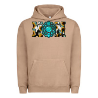 Pigment Burro Sunflower Cowhide Turquoise Gemstone Mom Urban Hoodie - Jasminsmagicworld