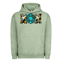 Pigment Oil Green Sunflower Cowhide Turquoise Gemstone Mom Urban Hoodie - Jasminsmagicworld