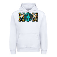 White Sunflower Cowhide Turquoise Gemstone Mom Urban Hoodie - Jasminsmagicworld