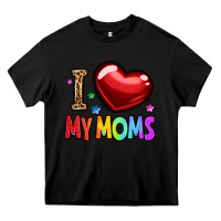 Black i love my moms Heavy Core Tee - OliviaCreatesArt