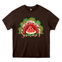 Chocolate Brown watermelon summer rainbow Heavy Core Tee - Jasminsmagicworld