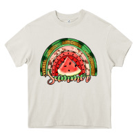 Cream watermelon summer rainbow Heavy Core Tee - Jasminsmagicworld