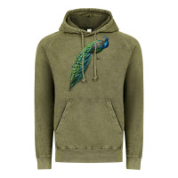 Vintage Olive Peacock Vintage Hoodie - LillyAllenDesigns