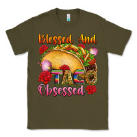 Army Green Blessed and taco obsessed Mexico Classic Tee - FaDigitalArtStudio