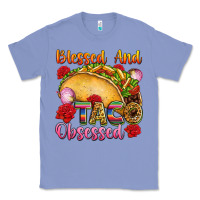 Colony Blue Blessed and taco obsessed Mexico Classic Tee - FaDigitalArtStudio