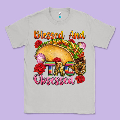 Blessed And Taco Obsessed Mexico Classic Tee Designed By Fadigitalartstudio