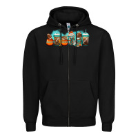 Black american football coffee cups Zipper Hoodie - Jasminsmagicworld