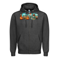 Charcoal Heather american football coffee cups Zipper Hoodie - Jasminsmagicworld