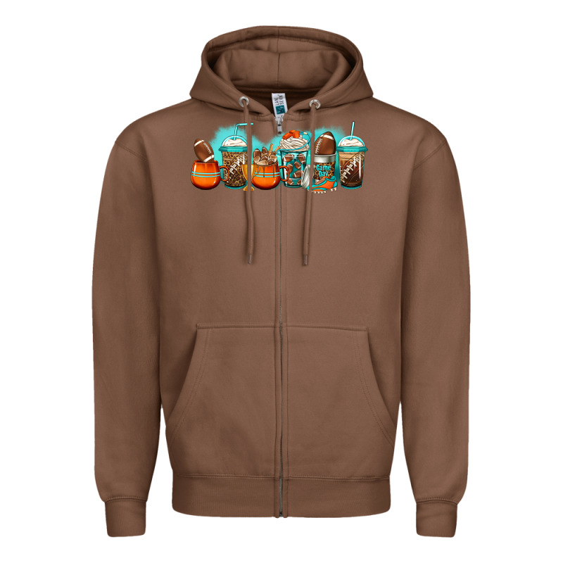 American Football Coffee Cups Zipper Hoodie by Jasminsmagicworld | Teevron