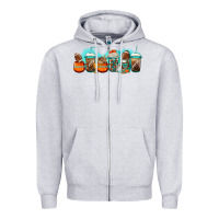 Heather Grey american football coffee cups Zipper Hoodie - Jasminsmagicworld