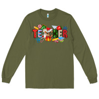 Army Green Christmas teacher Long Sleeve Tee - CowhideDigitalArt