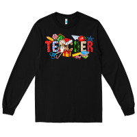 Black Christmas teacher Long Sleeve Tee - CowhideDigitalArt