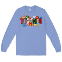 Colony Blue Christmas teacher Long Sleeve Tee - CowhideDigitalArt