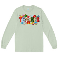 Matcha Christmas teacher Long Sleeve Tee - CowhideDigitalArt
