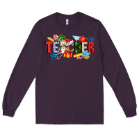 Plum Christmas teacher Long Sleeve Tee - CowhideDigitalArt