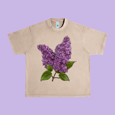 Purple Lilac Flower Urban Heavy Tee Designed By Lillyallendesigns