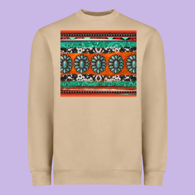 Turquoise Gemstone Western Heavyweight Sweatshirt Designed By Jasminsmagicworld
