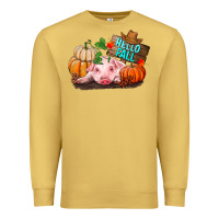 Antique Gold Hello fall pig Premium Sweatshirt - RanaPortraitStore
