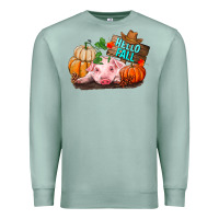 Seafoam Hello fall pig Premium Sweatshirt - RanaPortraitStore