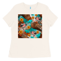 Western Cowboy Hat Seamless Pattern Ladies Tee | Teevron
