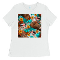 White western cowboy hat seamless pattern Ladies Tee - BundleAndBundleShop