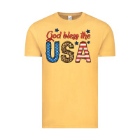 Vintage Mustard god bless the usa Vintage Tee - BundleAndBundleShop