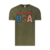 Vintage Olive god bless the usa Vintage Tee - BundleAndBundleShop