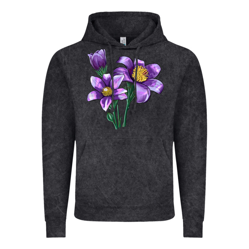 Pasque Flower Illustrations Vintage Hoodie by LillyAllenDesigns | Teevron