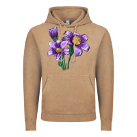 Vintage Coffee Pasque Flower Illustrations Vintage Hoodie - LillyAllenDesigns