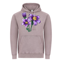 Vintage Zinc Pasque Flower Illustrations Vintage Hoodie - LillyAllenDesigns