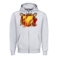 Heather Grey softball home plate Zipper Hoodie - Jasminsmagicworld