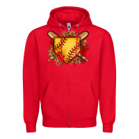 Red softball home plate Zipper Hoodie - Jasminsmagicworld