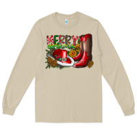 Mushroom cowboy merry christmas Long Sleeve Tee - CowhideDigitalArt