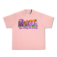 Salmon This Mama is chilling with her Urban Heavy Tee - CowhideDigitalArt
