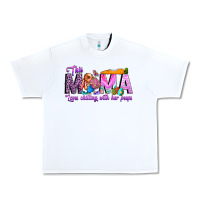 White This Mama is chilling with her Urban Heavy Tee - CowhideDigitalArt