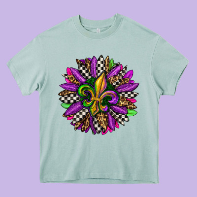 Mardi Gras Sunflower Heavy Core Tee Designed By Oliviacreatesart