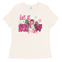 Bone Let It Snow Pink Christmas Ladies Tee - FaDigitalArtStudio