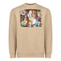 Mushroom Easter Bunny With Quail Eggs And Daisy Heavyweight Sweatshirt - RanaPortraitStore
