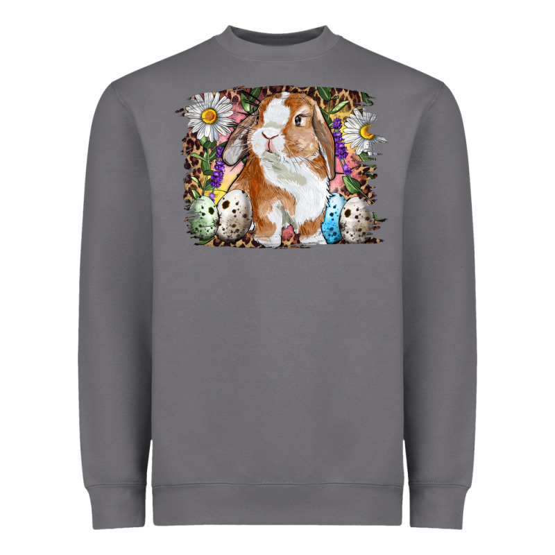 Easter Bunny With Quail Eggs And Daisy Heavyweight Sweatshirt by RanaPortraitStore | Teevron