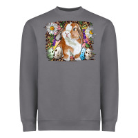 Storm Easter Bunny With Quail Eggs And Daisy Heavyweight Sweatshirt - RanaPortraitStore