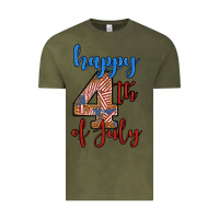 Vintage Olive happy 4th of july Vintage Tee - BundleAndBundleShop