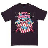 Plum Red white and pew pew pew Premium Tee - FaDigitalArtStudio