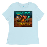 Baby Blue falling leaves and nights like this mouse pad Ladies Tee - BundleAndBundleShop