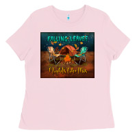Bubblegum Pink falling leaves and nights like this mouse pad Ladies Tee - BundleAndBundleShop