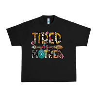 Black Tired As a Mother Urban Heavy Tee - CowhideDigitalArt