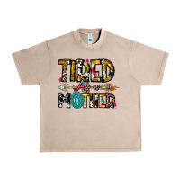 French Oak Tired As a Mother Urban Heavy Tee - CowhideDigitalArt