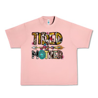 Salmon Tired As a Mother Urban Heavy Tee - CowhideDigitalArt