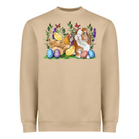 Mushroom Easter bunny and chicks with floral Heavyweight Sweatshirt - RanaPortraitStore