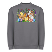Storm Easter bunny and chicks with floral Heavyweight Sweatshirt - RanaPortraitStore